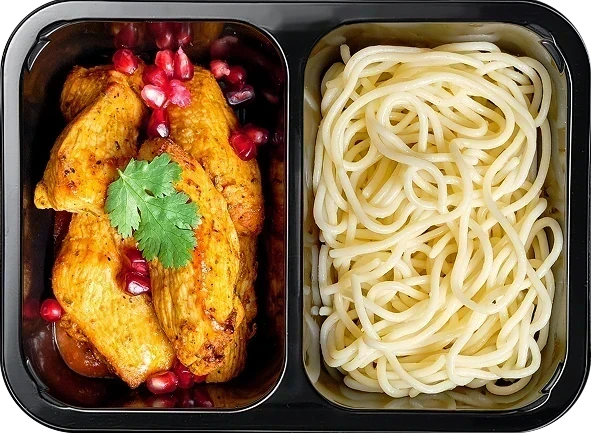 Паста спагетти, Шашлык куриный с аджикой