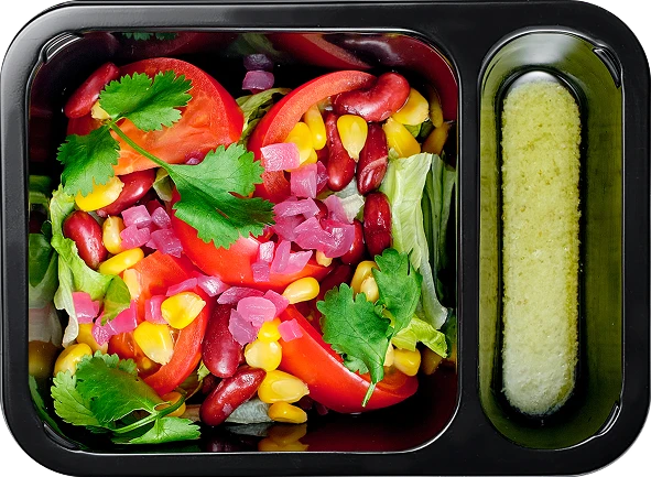 Салат санта фе с фасолью, кукурузой и помидорами
