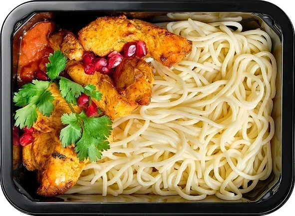 Шашлык куриный с аджикой, Паста спагетти