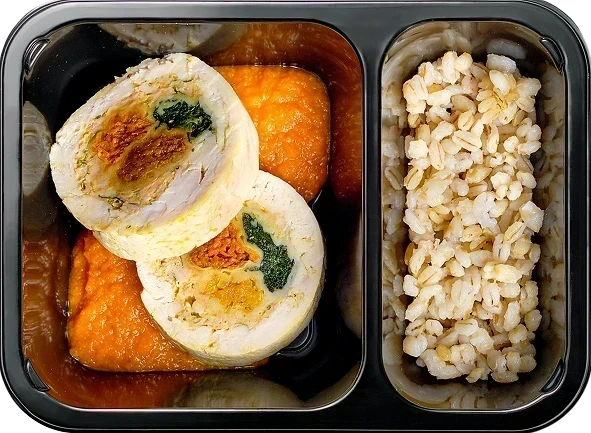 Отварная барли, Рулет из говядины с маринованным бедром цыпленка