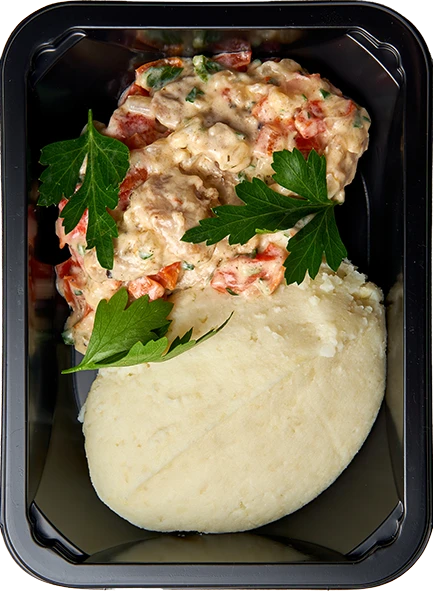 Куриное бедро в ореховом соусе и Картофельное пюре