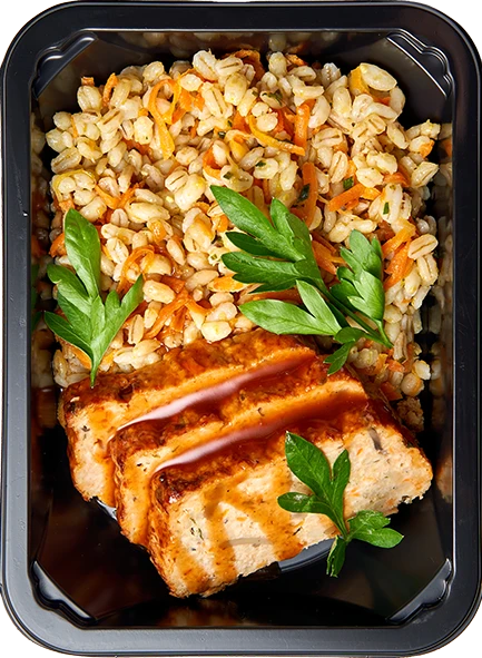 Митлоф из курицы с грибами и Барли по-купечески
