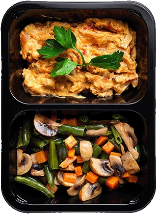 Рагу из индейки со стручковой фасолью с грибами и морковью