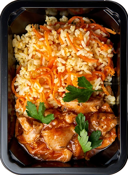Куриное бедро в тайском стиле и Рис по-мексикански