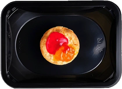 Сырник с манго и малиновым джемом