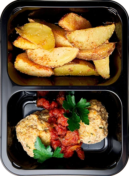 Ежики в томатном соусе с овощами - Картофель по-деревенски