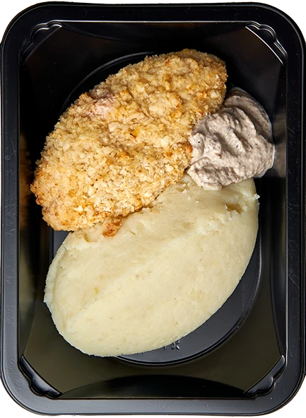 Куриная котлета с грибным соусом и Картофельное пюре