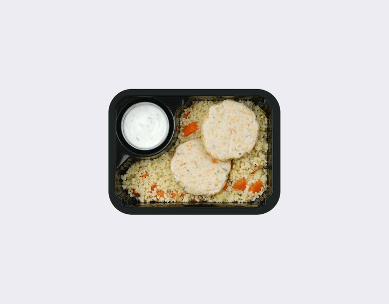 Диетическая плескавица. Кускус с овощами