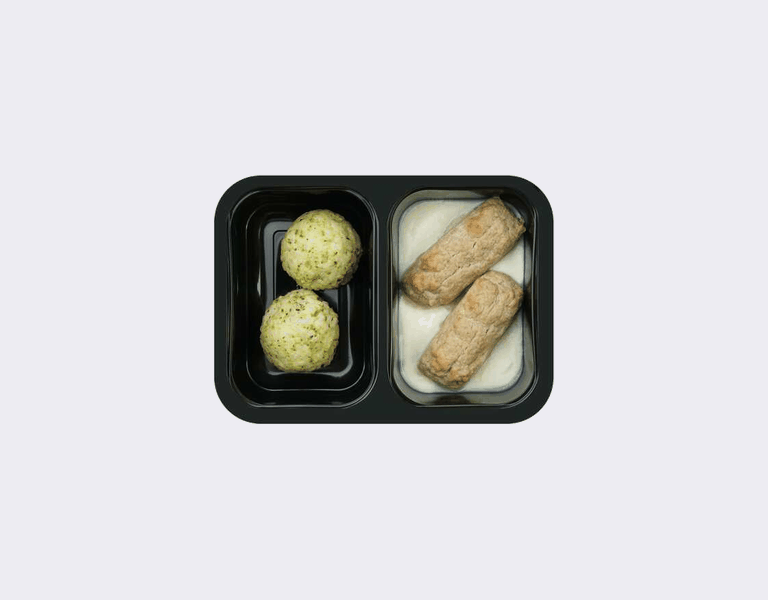 Митлоф  с сырным соусом. Аранчини с брокколи