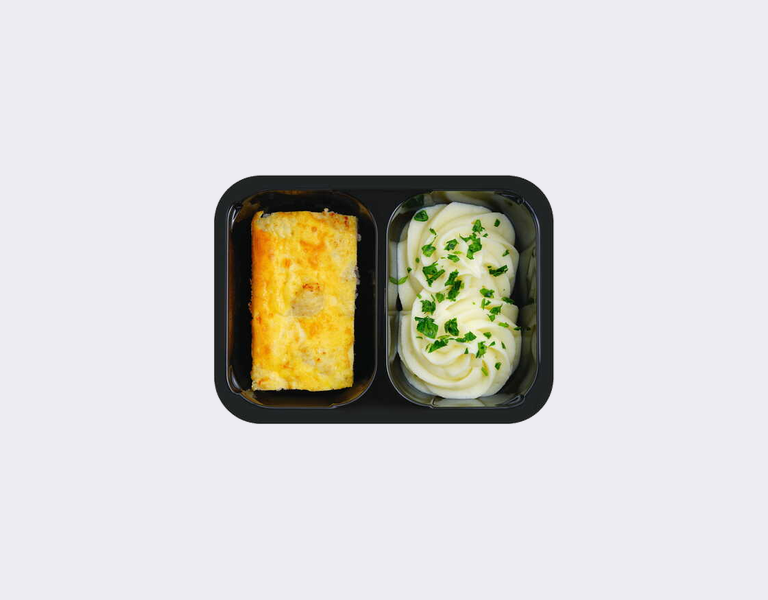 Белая рыба под йогуртовой заливкой. Картофельное пюре