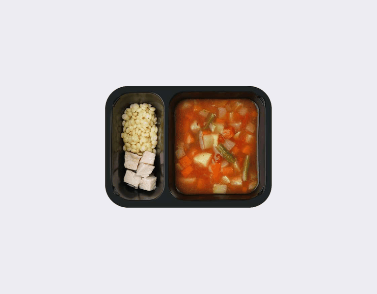 Минестроне с индейкой, птитимом и трюфельным маслом