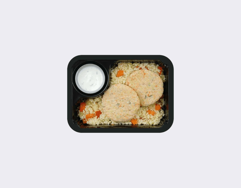 Рыбная плескавица. Кускус с овощами