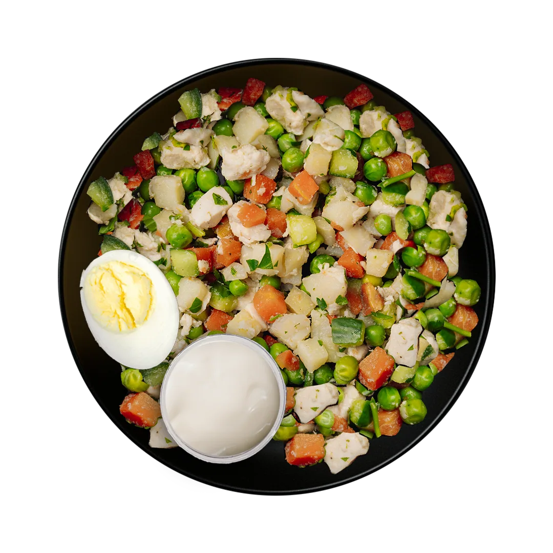 Салат Оливье с курицей