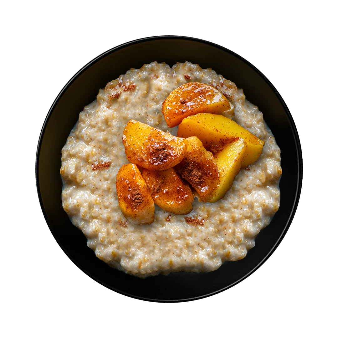 Геркулесовая каша с запеченным яблоком и корицей