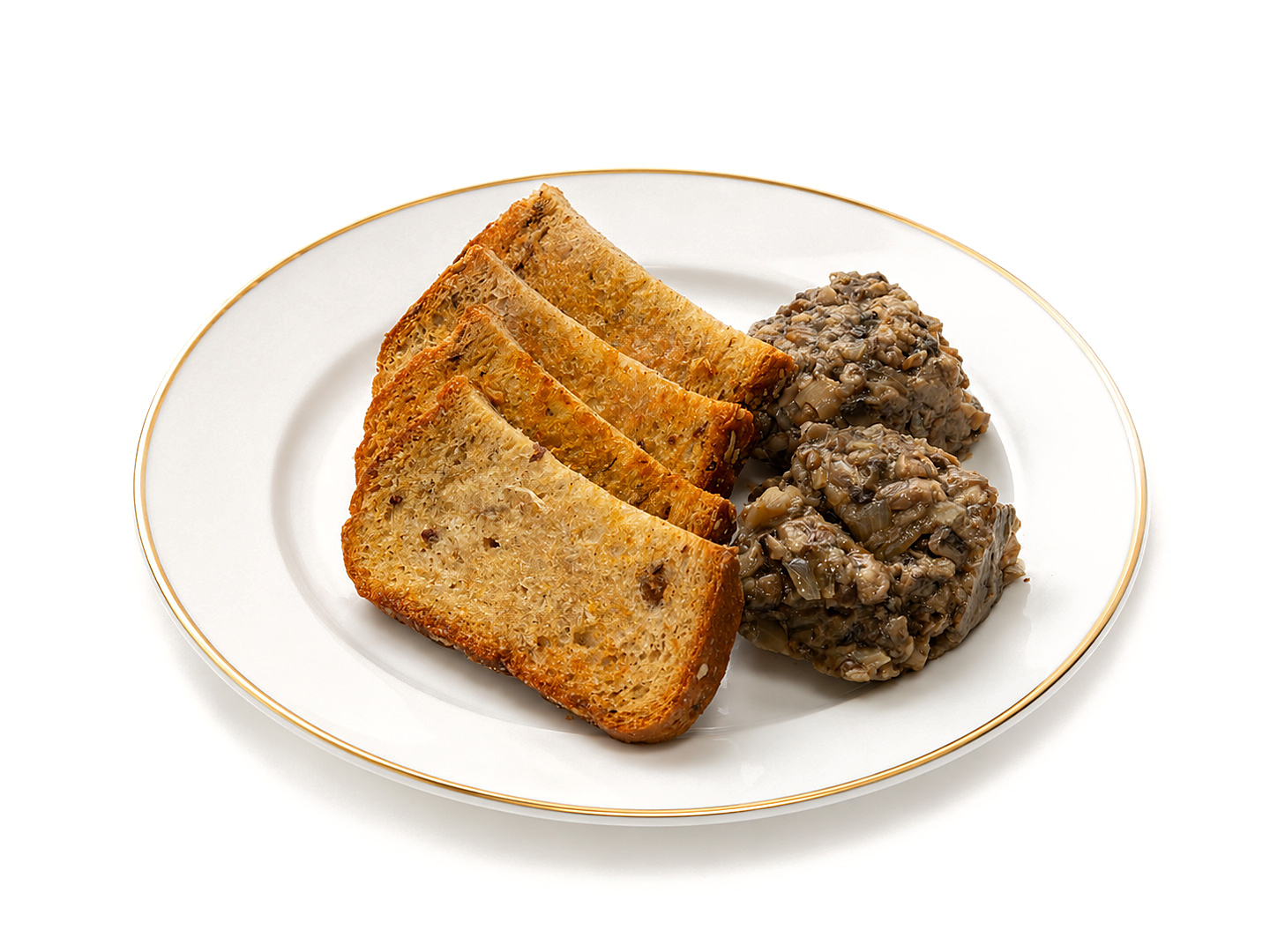 Икра из белых грибов с гренками