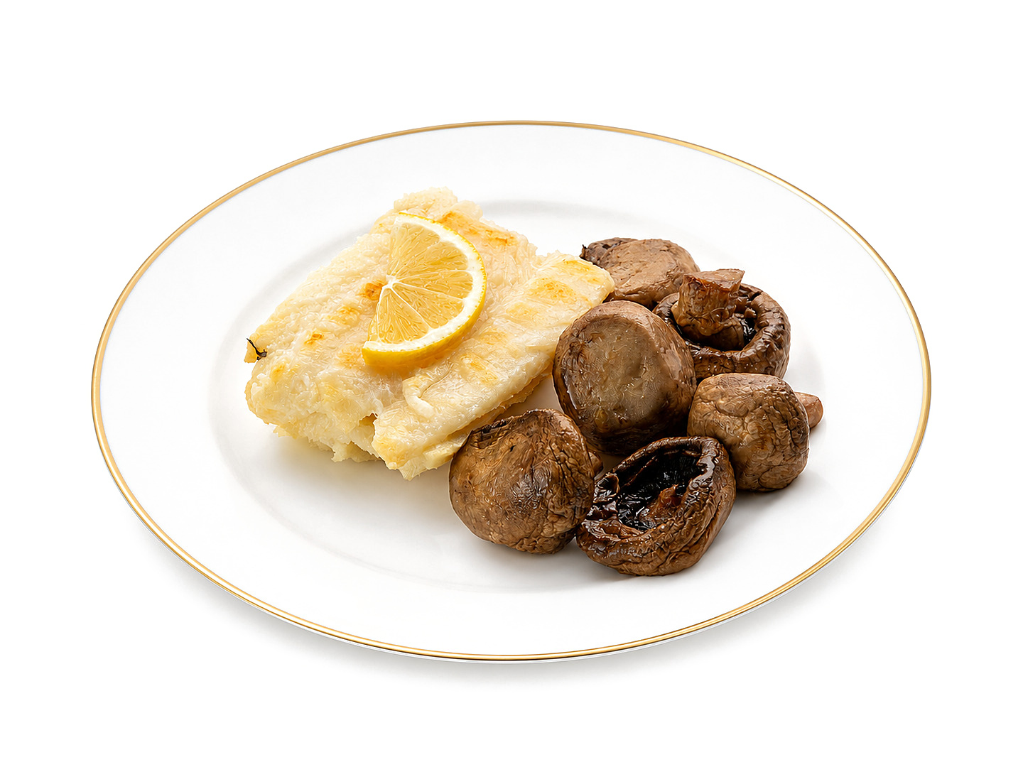 Треска  с запеченными шампиньонами