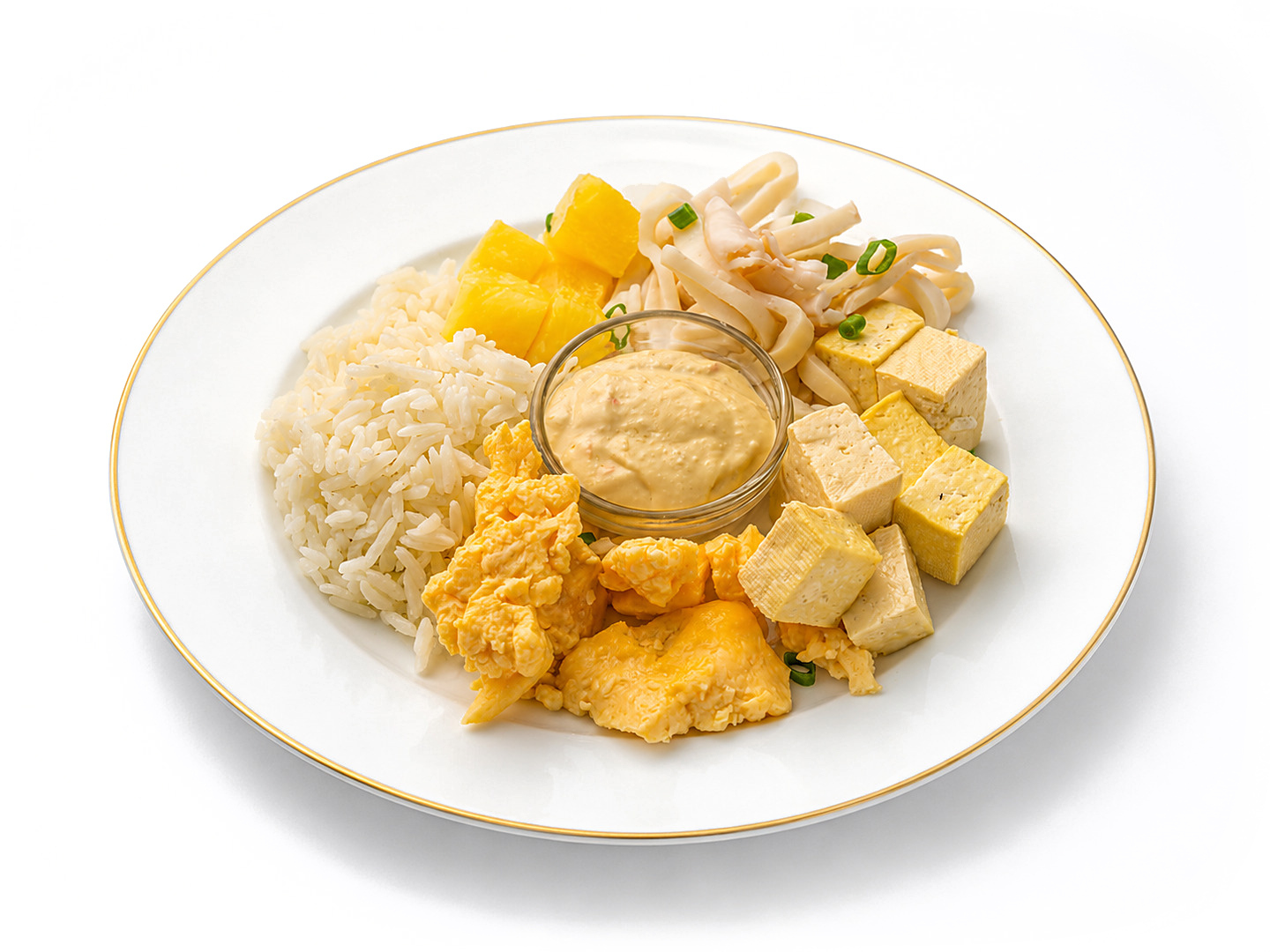 Поке с кальмаром, жаренным ананасом и сыром тофу