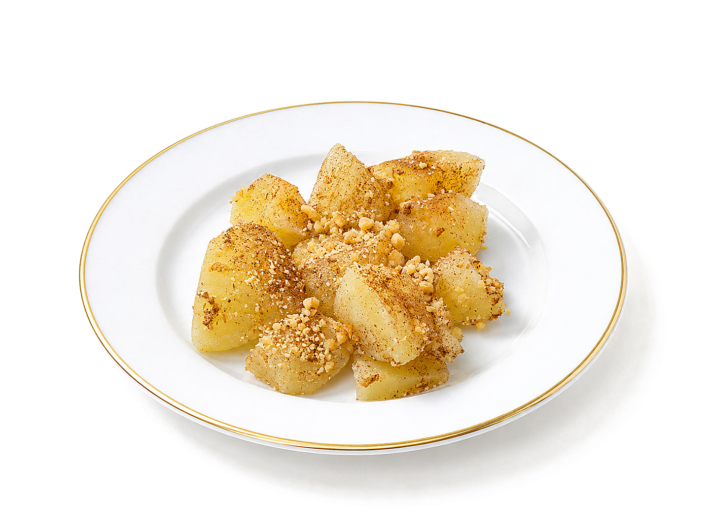 Печеное яблоко с корицей и крошкой грецкого ореха