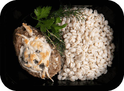 Мясная ватрушка с грибами и сыром
