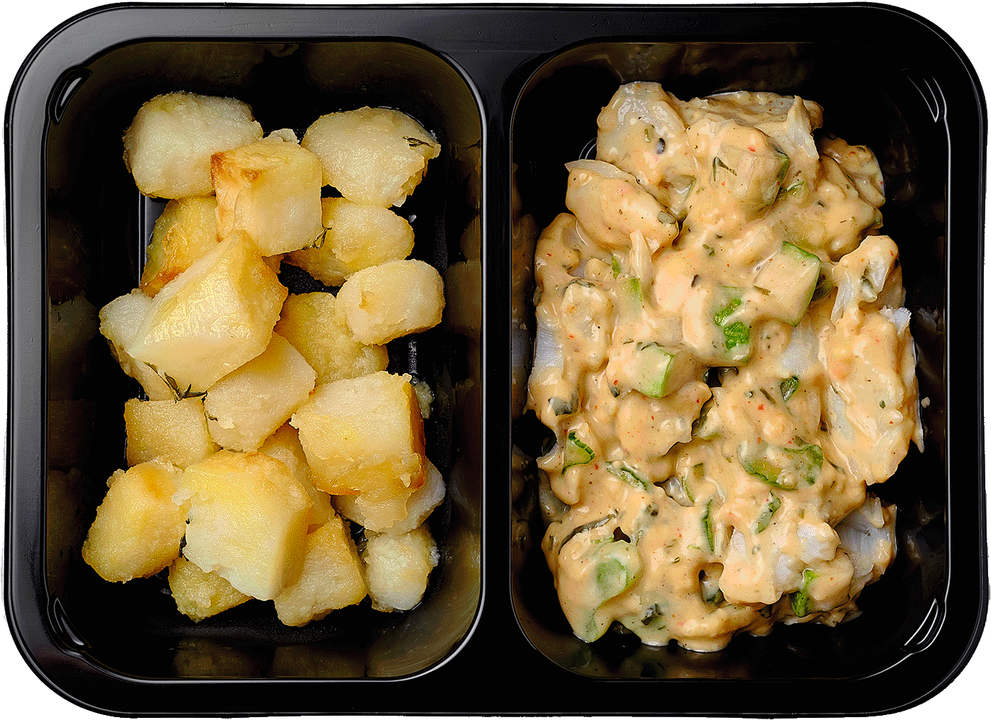 Треска ким-чи  и картофель запеченный